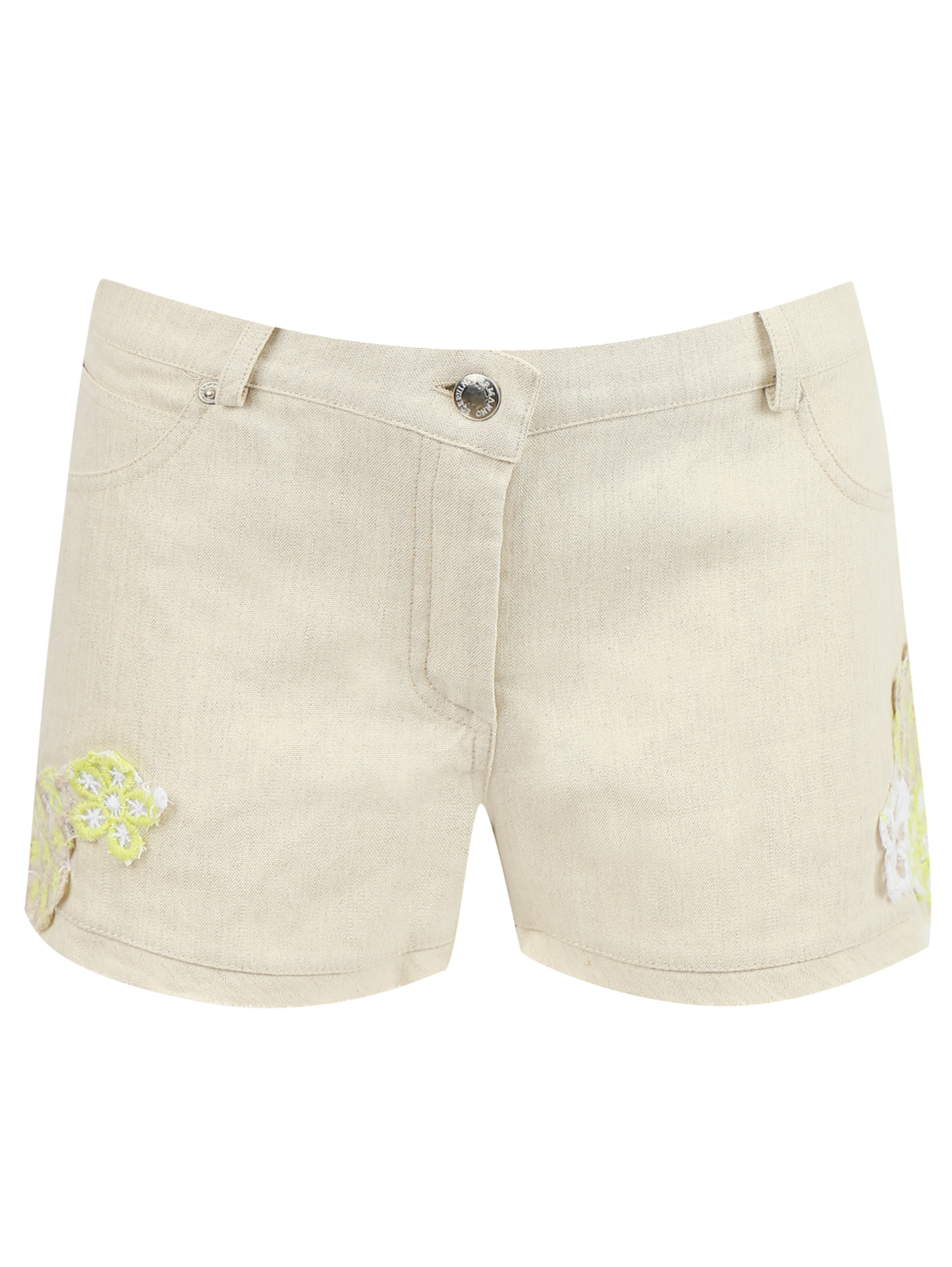 Шорты из льна с вышивкой