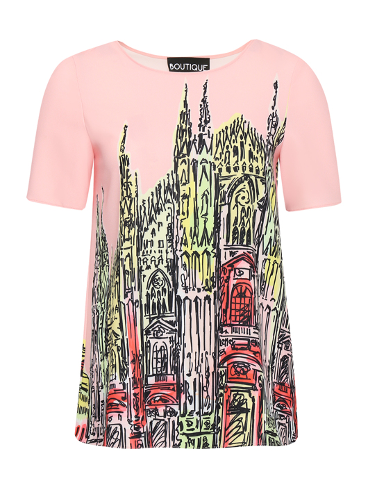 Moschino Boutique Топ свободного кроя с принтом
