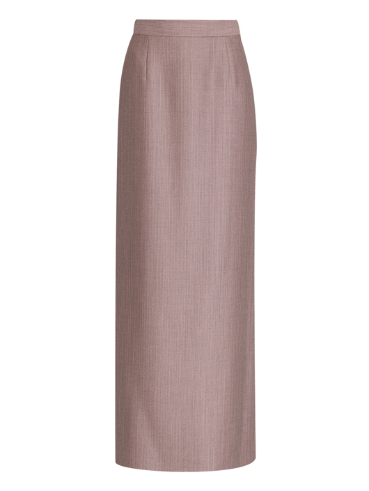 Alberta Ferretti Юбка-макси из шерсти с разрезом