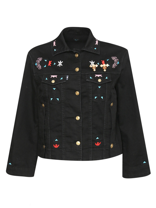 Ermanno Scervino Куртка из денима с вышивкой