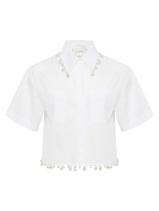 Sportmax Рубашка из хлопка с декором