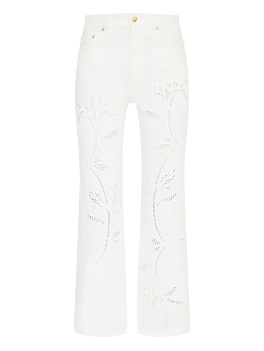 Alberta Ferretti Джинсы с вышивкой ришелье