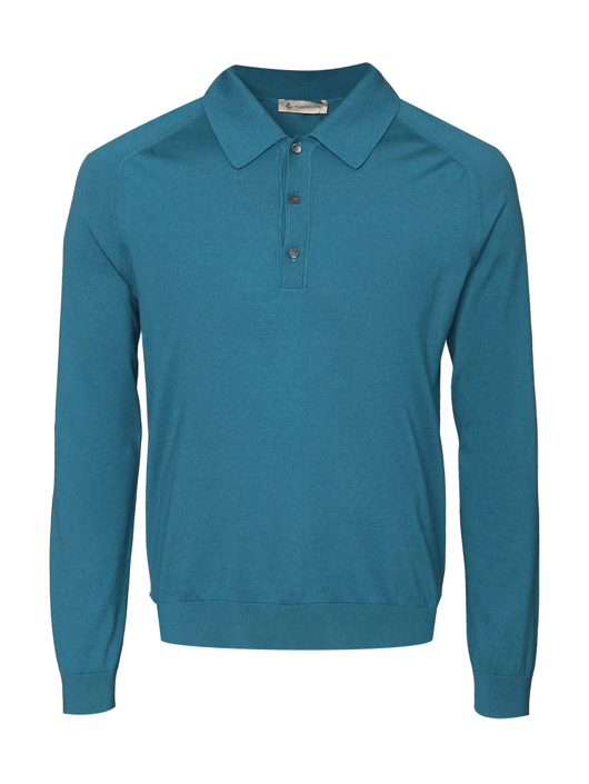 Piacenza Cashmere Джемпер из шелка и хлопка с воротом поло