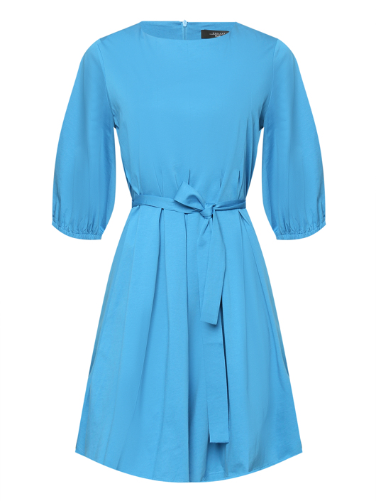 Weekend Max Mara Однотонное платье из хлопка с рукавами 3/4