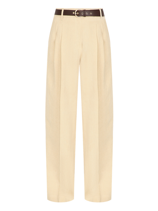 Max Mara Брюки из льна с ремнем