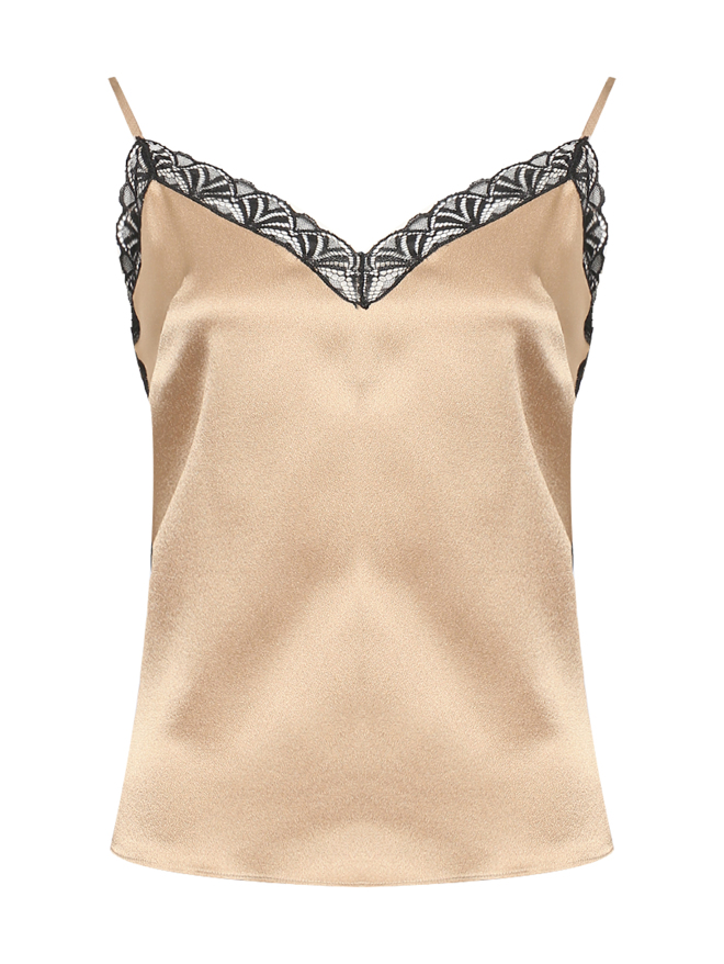 Alberta Ferretti Атласный топ с декором