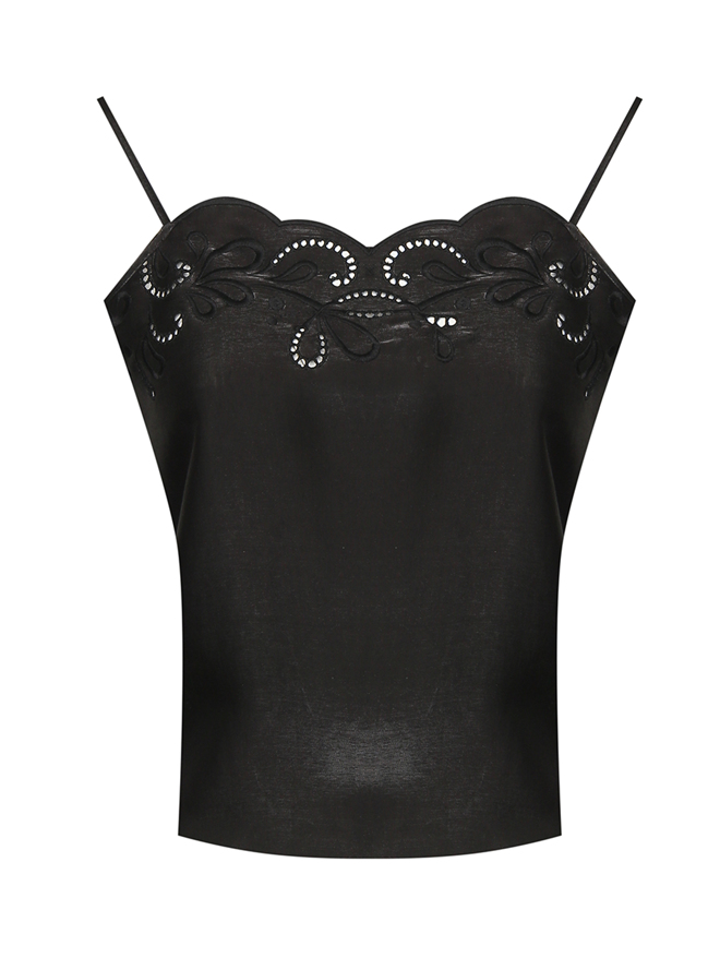 Moschino Boutique Топ на тонких бретелях с вышивкой