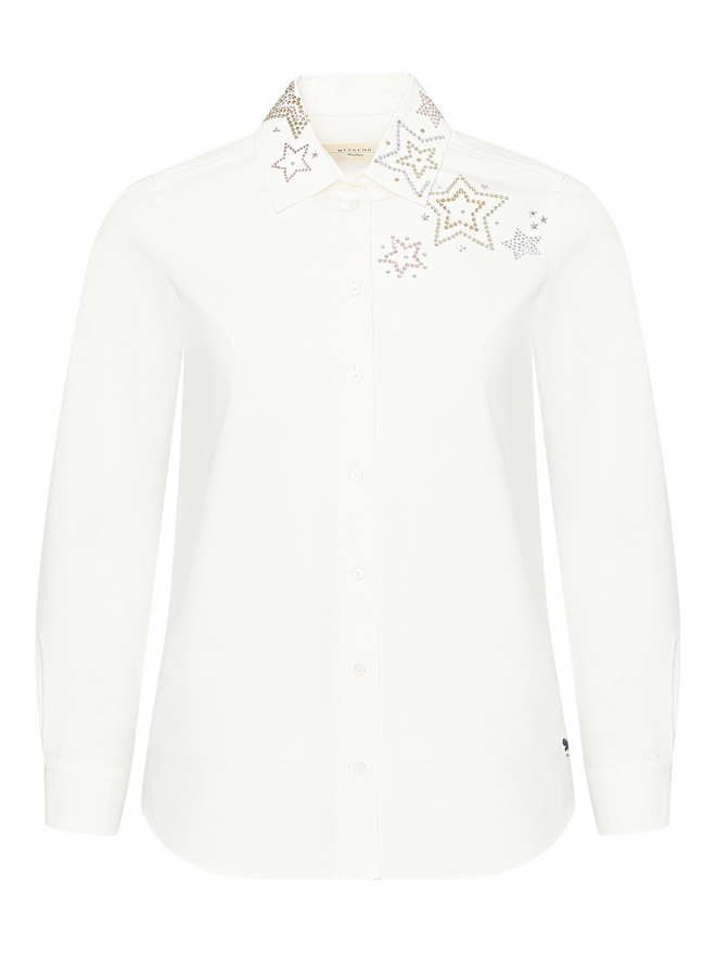 Weekend Max Mara Рубашка из хлопка декорированная стразами