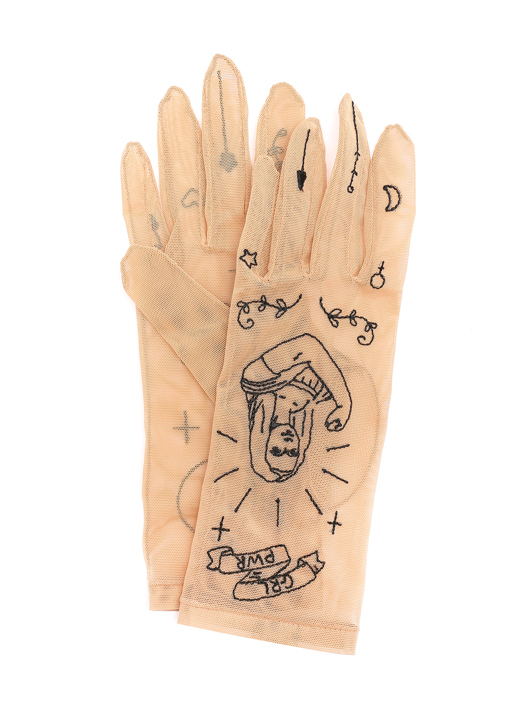 Glove.me Перчатки из сетки с вышивкой