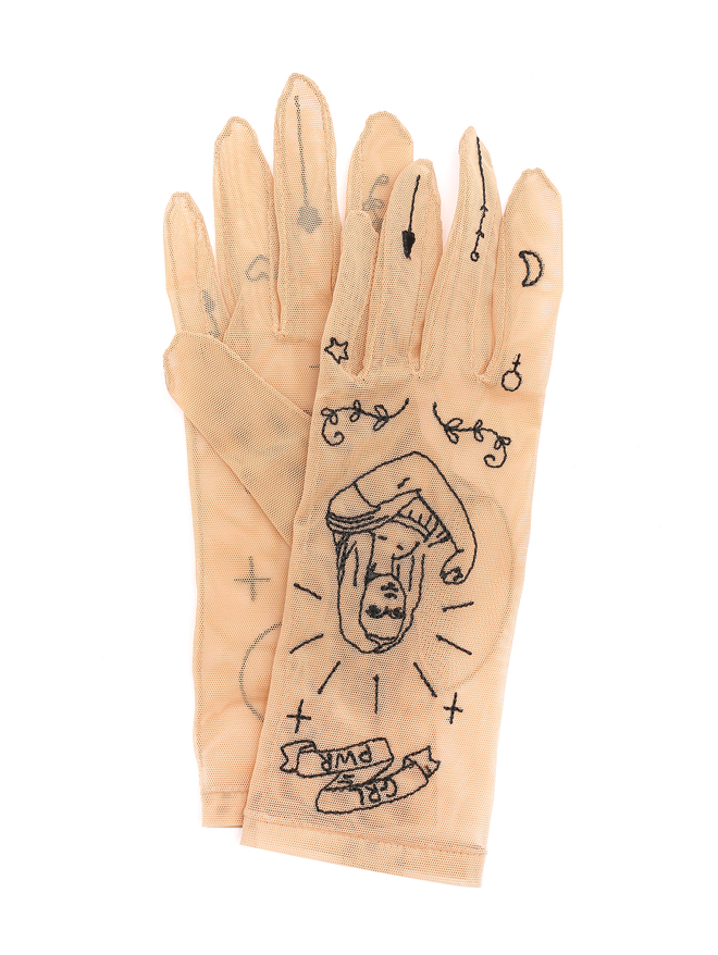 Glove.me Перчатки из сетки с вышивкой