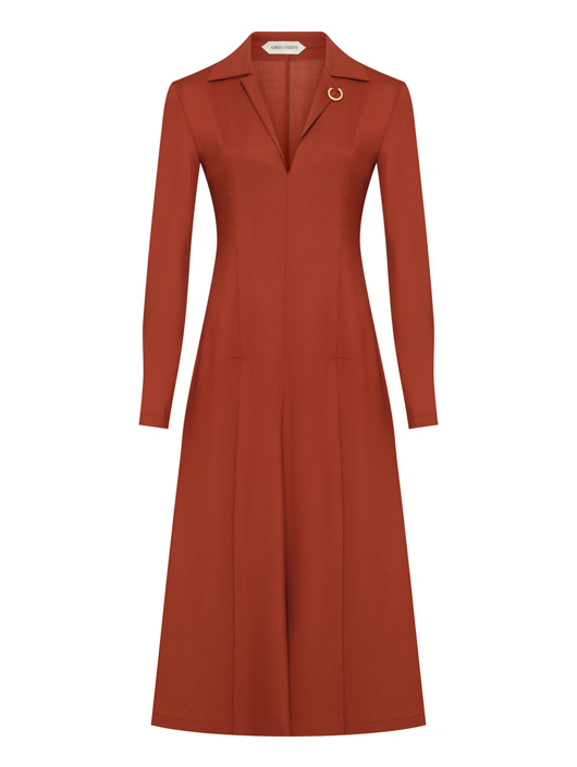 Alberta Ferretti Платье из смесовой шерсти с люверсами