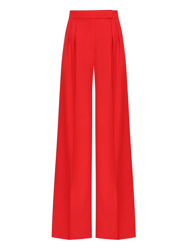 Max Mara Широкие брюки из шерсти с защипами