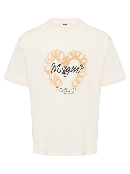 MSGM Футболка из хлопка с принтом