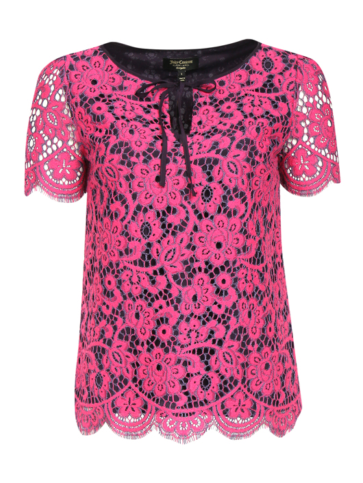 Juicy Couture Топ из смесового хлопка с перфорацией