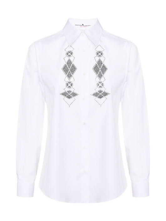 Ermanno Scervino Блуза из хлопка со стразами