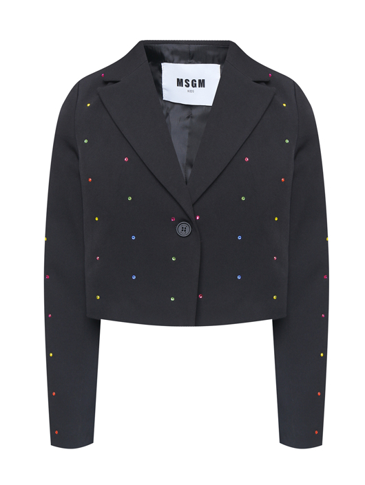 MSGM Жакет декорированный стразами