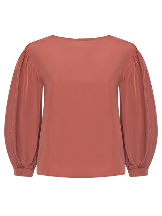 Weekend Max Mara Однотонная блуза с рукавом-фонарик