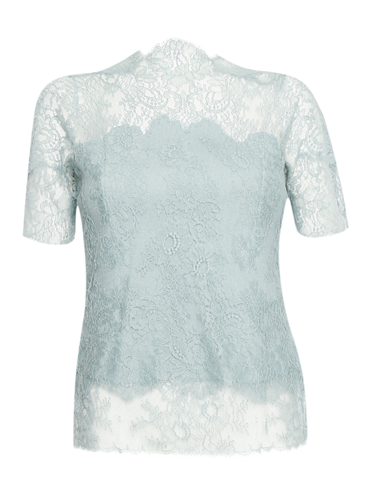 Ermanno Scervino Топ из шерсти и шелка декорированный кружевом