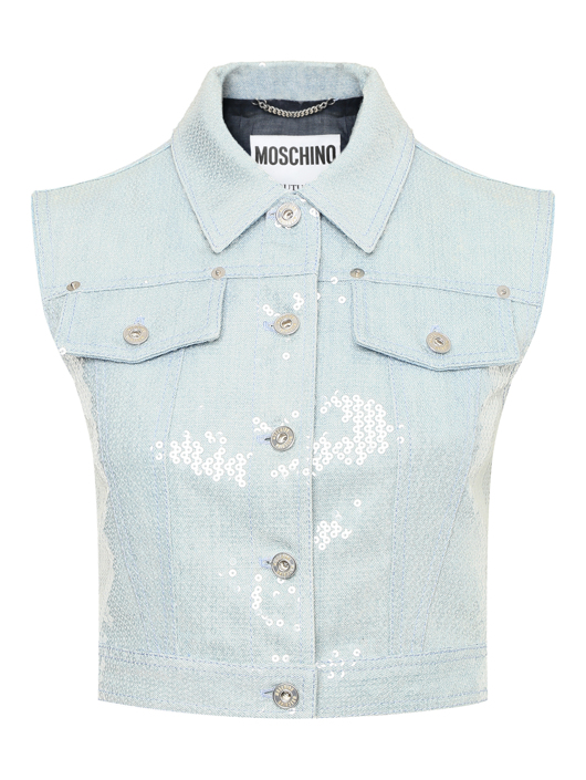 Moschino Жилет из денима с пайетками