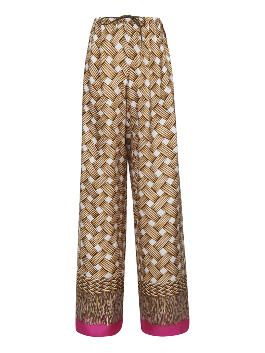 Dsquared2 Широкие брюки из шелка с узором