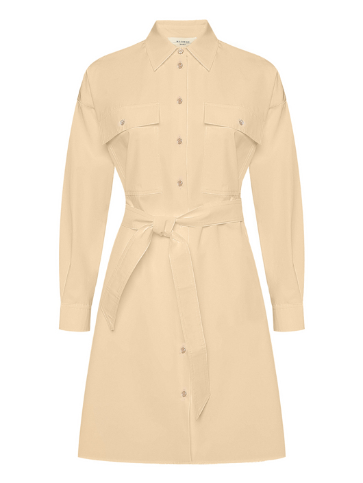 Weekend Max Mara Платье из хлопка с поясом и карманами
