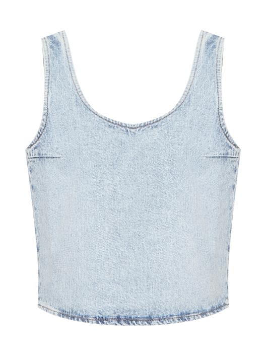7 For All Mankind Топ из денима на широких бретелях