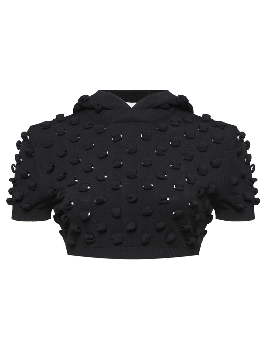 Sportmax Укороченный джемпер с капюшоном