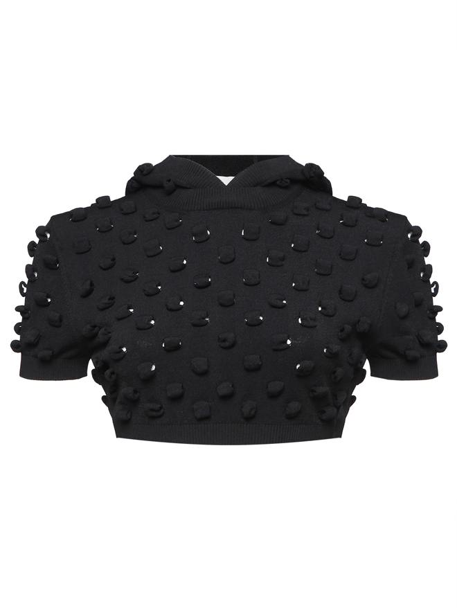 Sportmax Укороченный джемпер с капюшоном