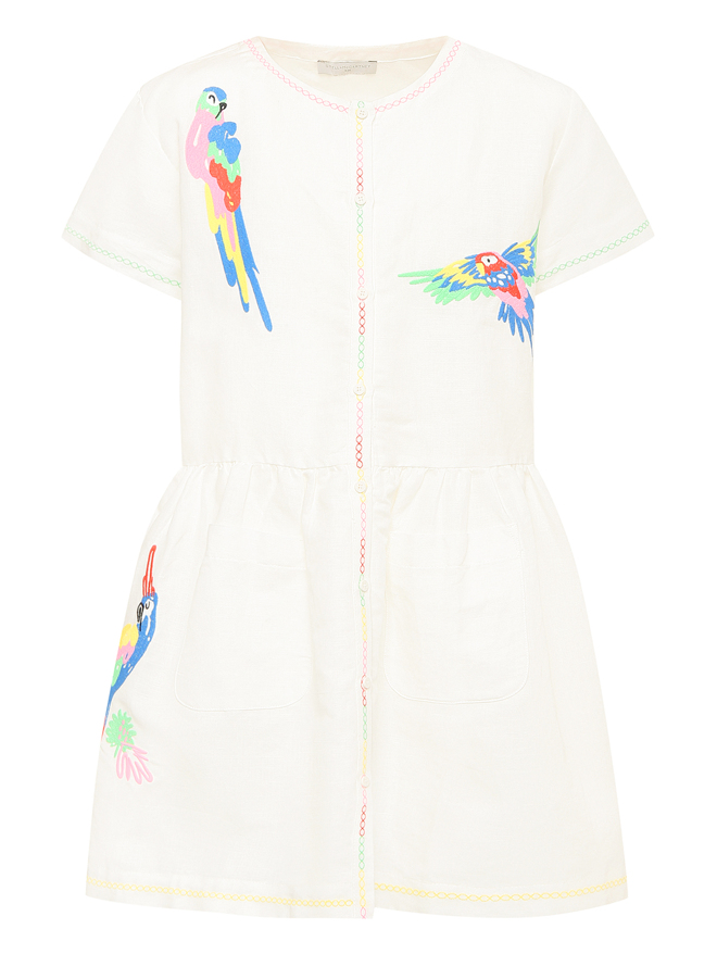 Stella McCartney kids Платье изо льна и хлопка