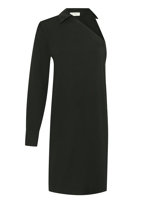 Sportmax Платье-миди из шелка с одним рукавом