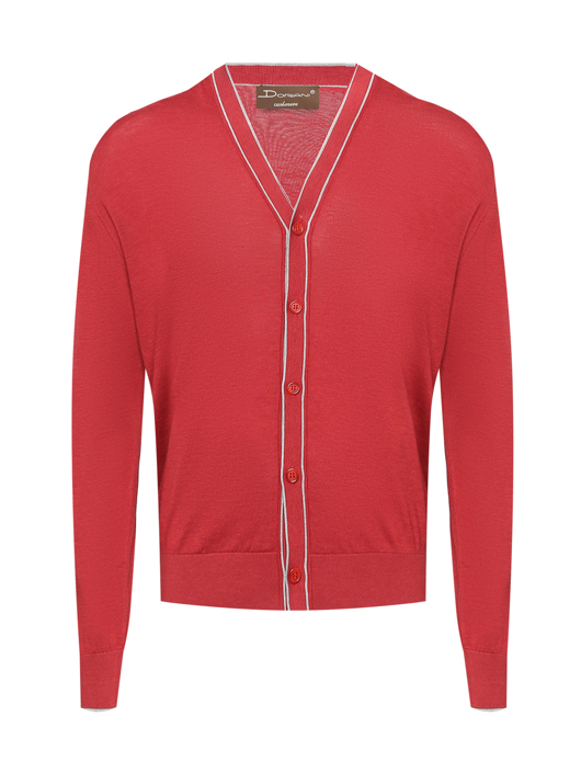 Doriani Cashmere Кардиган из шелка и хлопка с V-образным вырезом