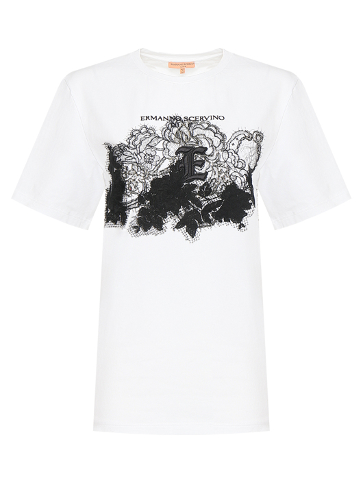 Ermanno Scervino Футболка из хлопка с аппликацией