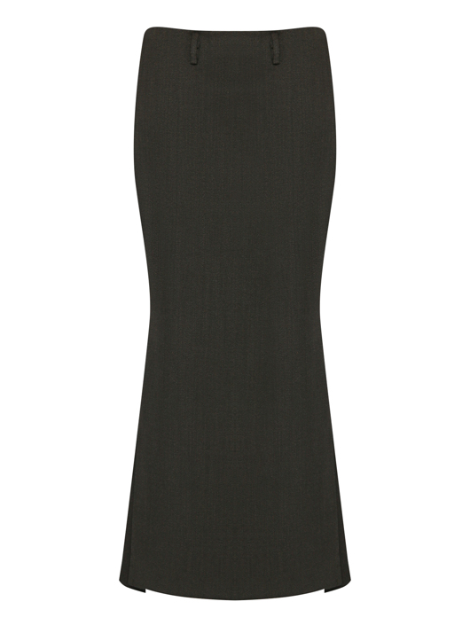 Sportmax Юбка-миди из шерсти с разрезами