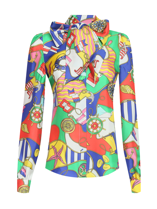 Moschino Блуза из шелка с узором