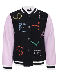 Stella McCartney kids Комбинированный бомбер с вышивкой