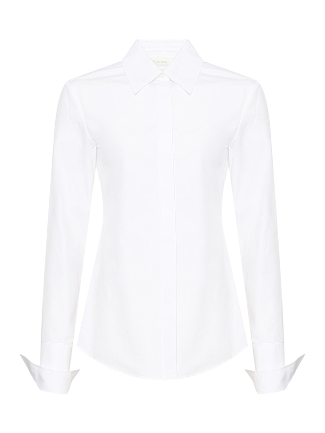 Sportmax Однотонная блуза из хлопка