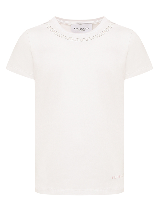 Trussardi Хлопковая футболка со стразами