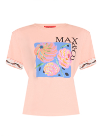 Max&Co Футболка из хлопка с узором и вышивкой из бисера