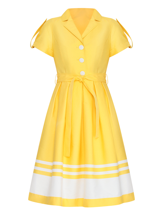 Moschino Boutique Платье из хлопка с поясом