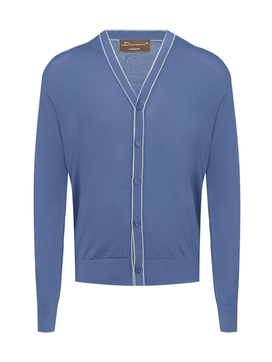 Doriani Cashmere Кардиган из шелка и хлопка с V-образным вырезом