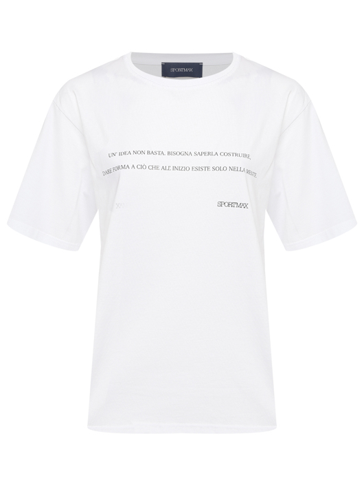 Sportmax Футболка из хлопка с принтом