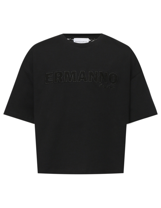 Ermanno Scervino Junior Футболка из хлопка с кружевом