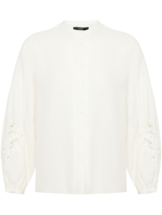 Weekend Max Mara Блуза из льна с вышивкой