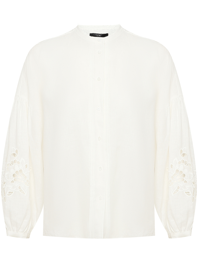 Weekend Max Mara Блуза из льна с вышивкой