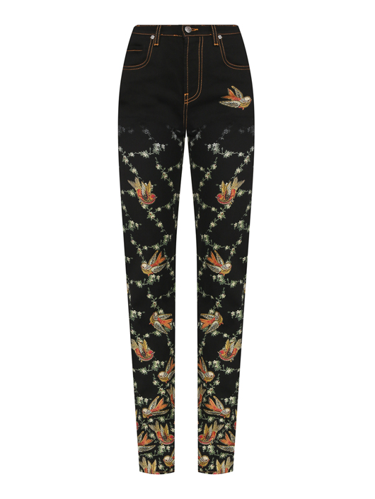 Etro Джинсы из темного денима с узором