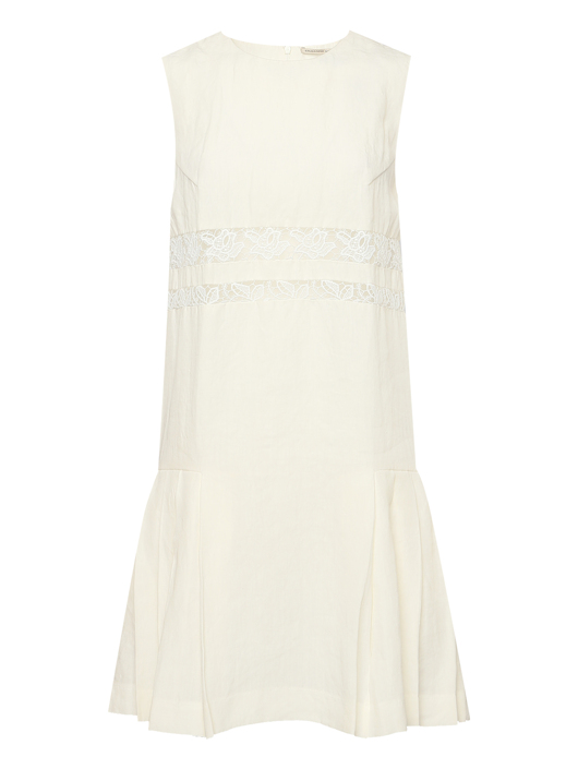 Ermanno Scervino Платье-мини из льна с вышивкой