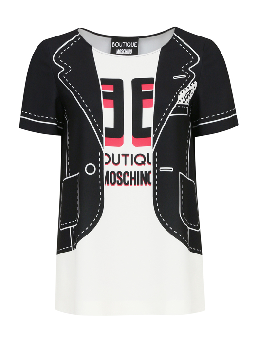 Moschino Boutique Топ с принтом и короткими рукавами