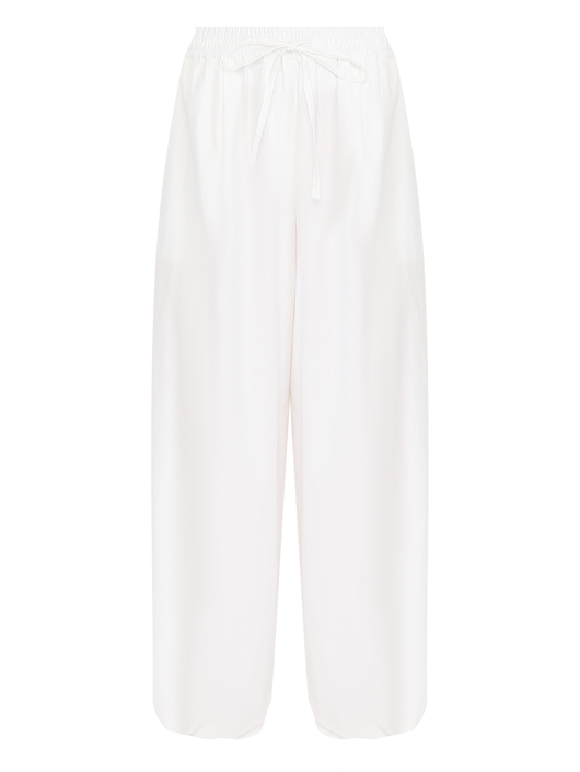 Weekend Max Mara Широкие брюки из хлопка на резинке