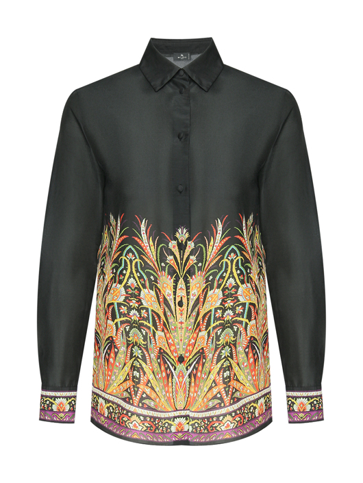 Etro Рубашка из хлопка и шелка с узором