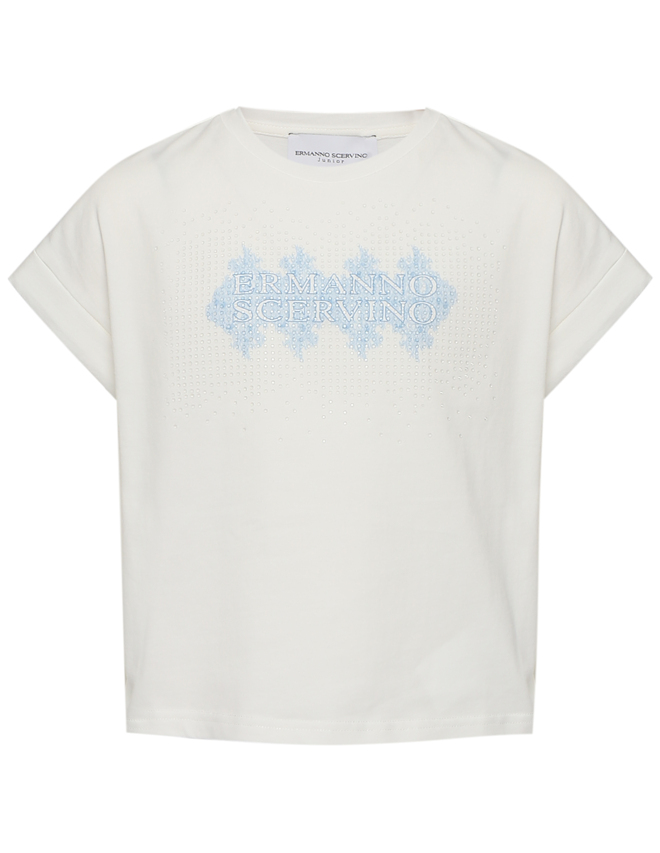 Ermanno Scervino Junior Футболка из хлопка с логотипом